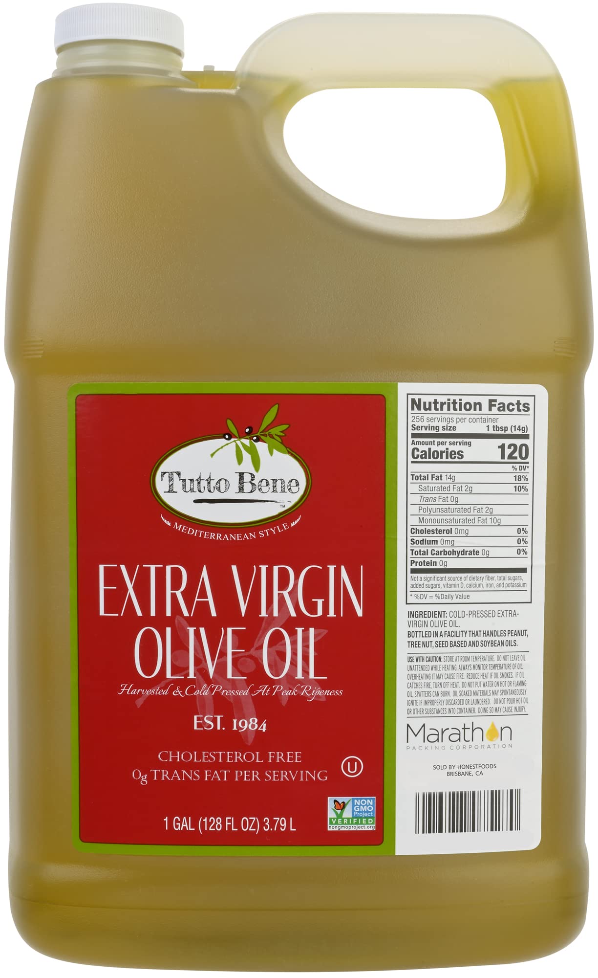 Tutto Bene Extra Virgin Olive Oil, 128 Ounces (1 Gallon), 128 Fl Oz (Pack Of 1)