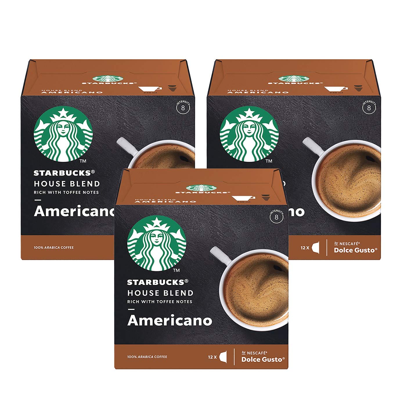 Nescafe Dolce Gusto Starbucks House Blend Americano X 3 Boxes (36 Capsules) 36 Drinks
