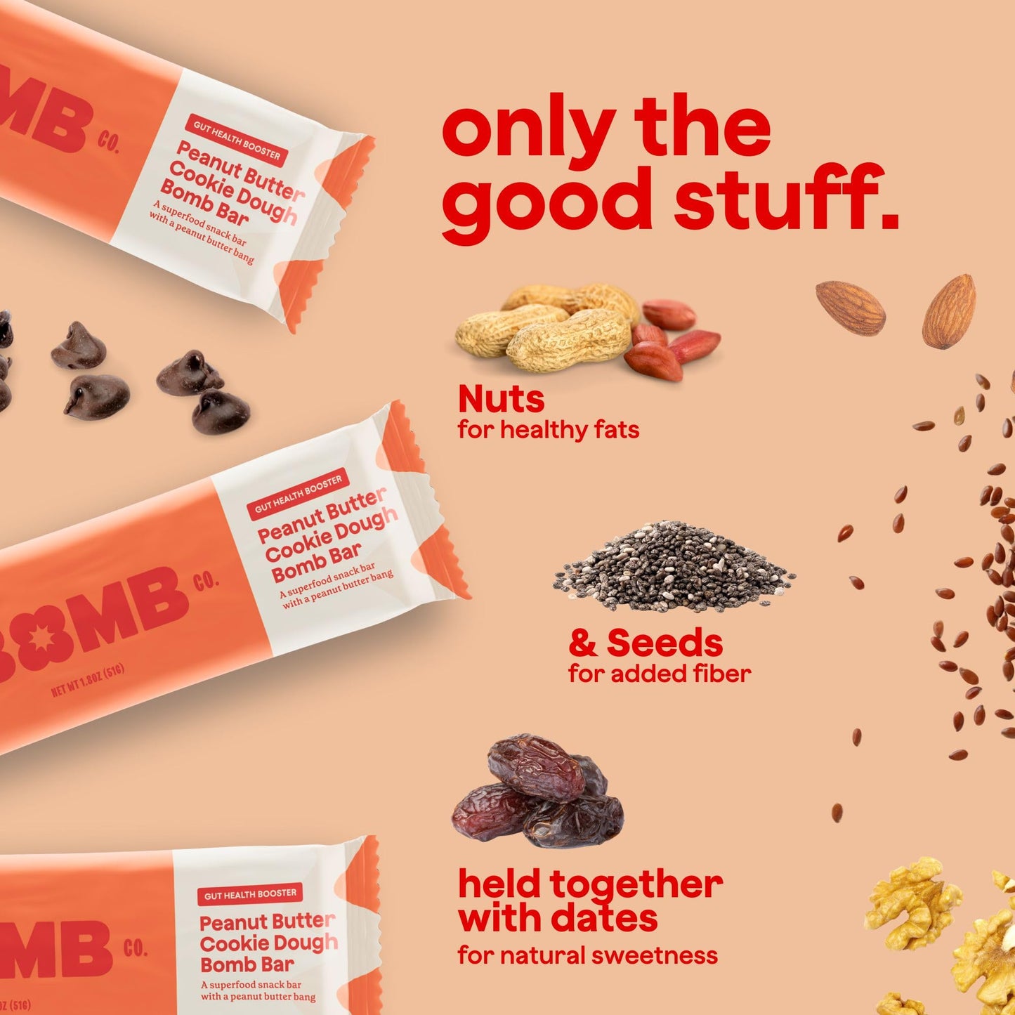 Blender  s Blender   Bar, Peanut Butter Cookie Dough, Vegan, 9 Count