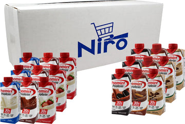 Niro Assortment | Protein Shake Variety Pack | 18 Count With 3 Each Of 6 Delicious Flavors; Chocolate, Vanilla, Caramel, Caf   L