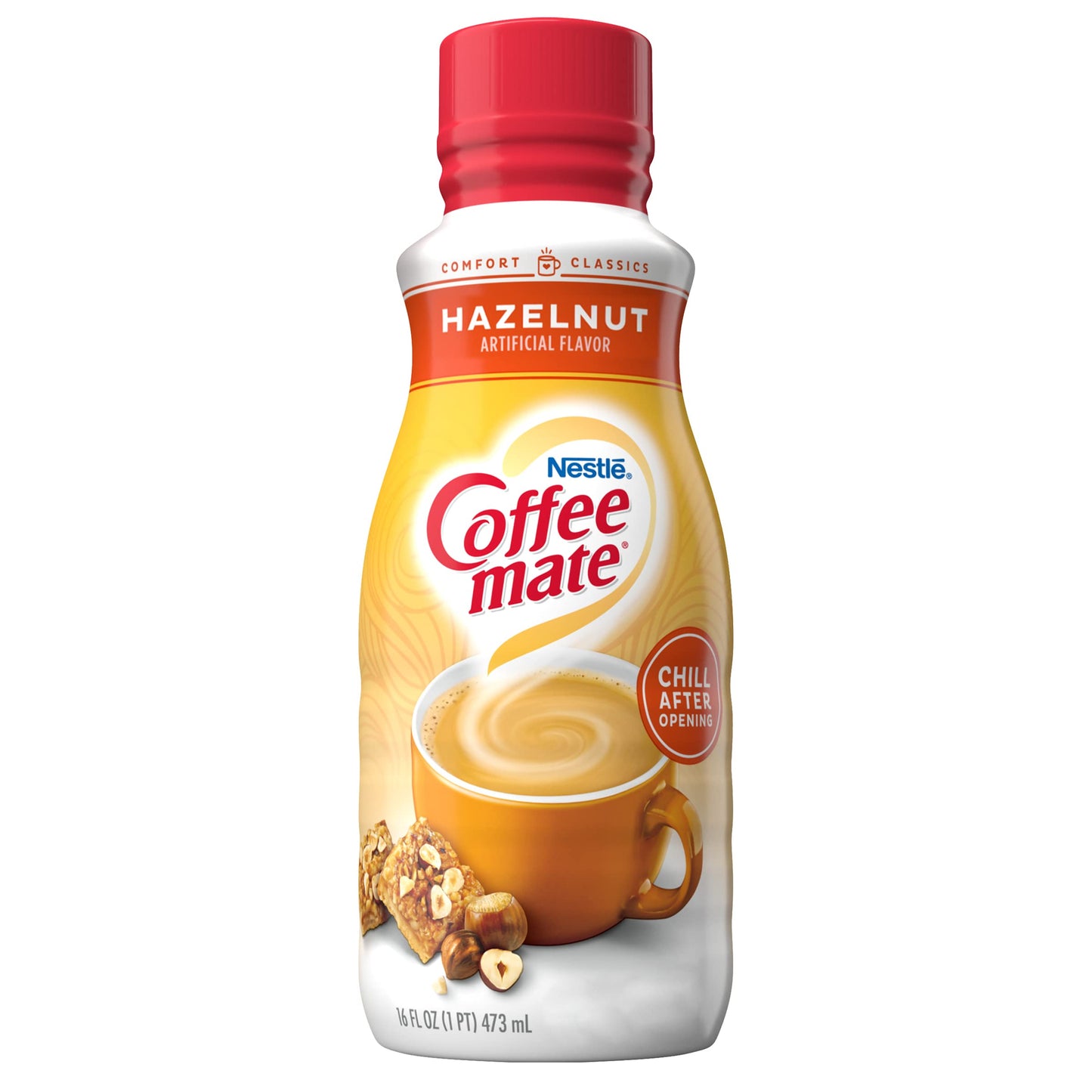 Nestle Coffee Mate Hazelnut Coffee Creamer Liquid – Triple Churned Liquid Coffee Creamer For Warm, Rich Flavored Coffee – Lactose & Gluten-Free, Non Dairy Creamer For Up To 360 Cups (16 Oz 6 Pack)