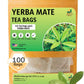 Yerba Mate Tea - Green Cut & Sifted - Unsmoked Energy Boost - 100 Tea Bags - Packed with Nutrients - Your Perfect Coffee Replace
