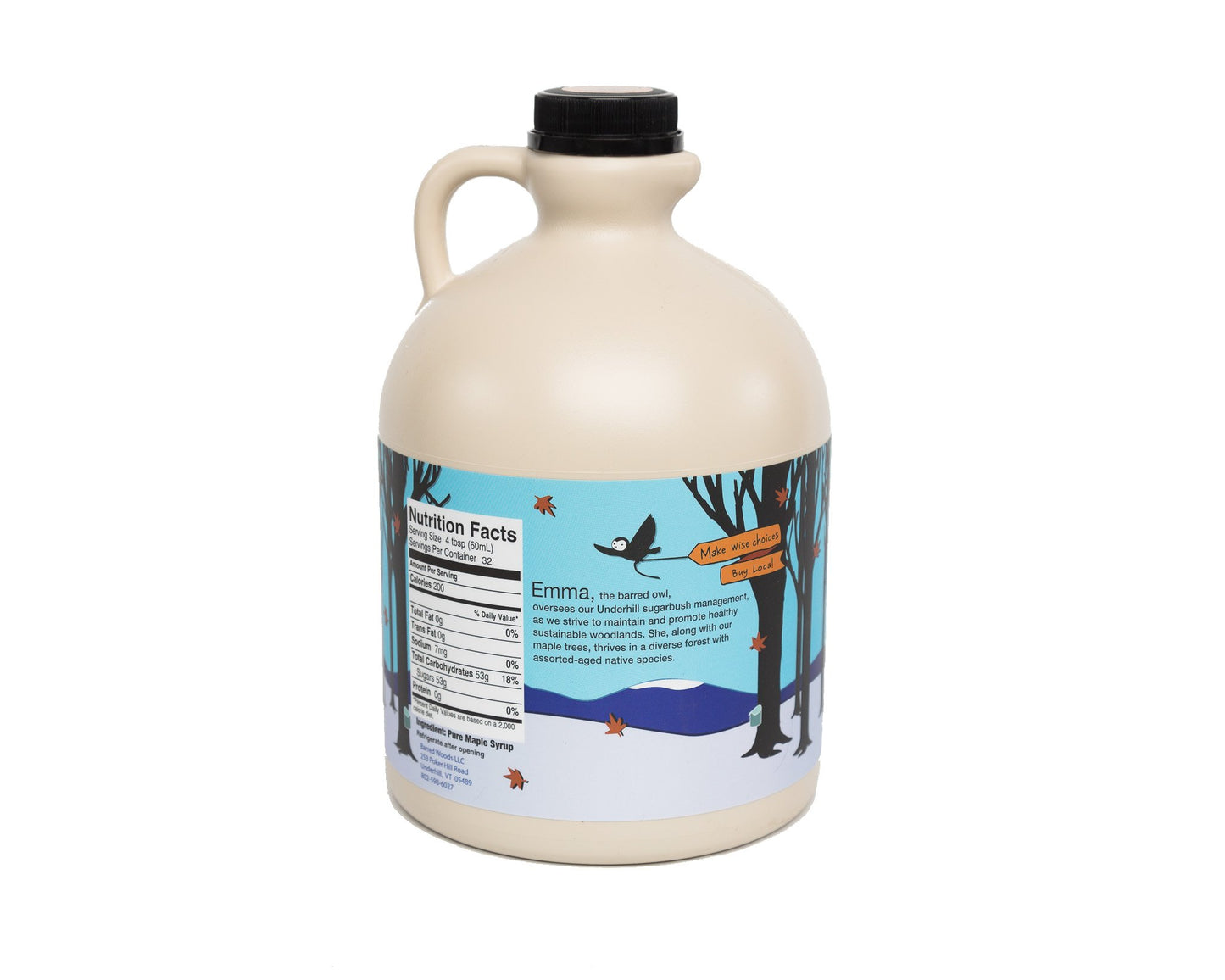 Pure Vermont Organic Maple Syrup Grade A Dark Robust (Former Grade B) - 1/2 Gallon 64 oz - Barred Woods Maple