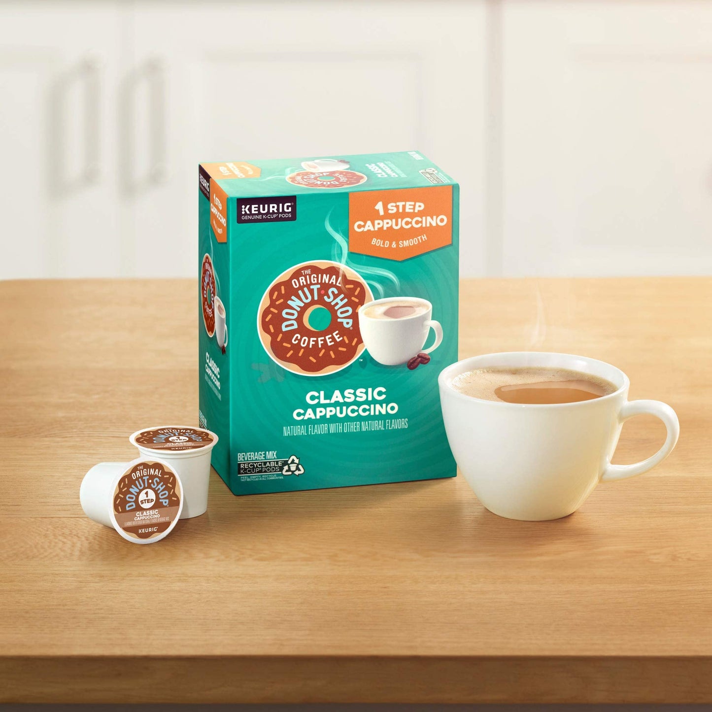 The Original Donut Shop One-Step Classic Cappuccino, Keurig Single-Serve K-Cup Pods, 20 Count (Pack of 1)