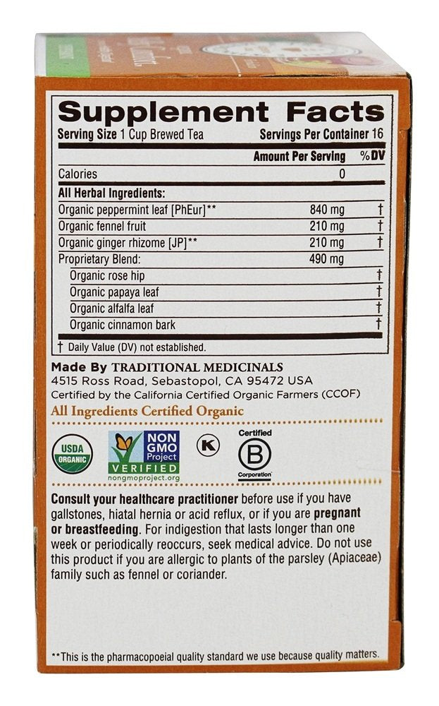 TRADITIONAL MEDICINALS TEA,OG2,EATER'S DIGST PPR, 16 BAG