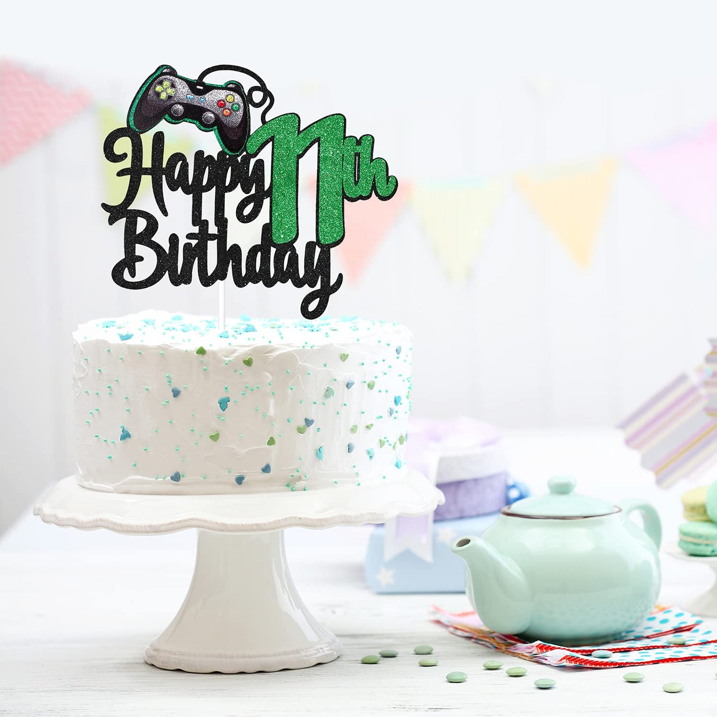 Video Game Happy 11Th Birthday Cake Topper - Video Game Boy'S 11Th Birthday Party Cake Supplies - Game On Level Up Winner Party
