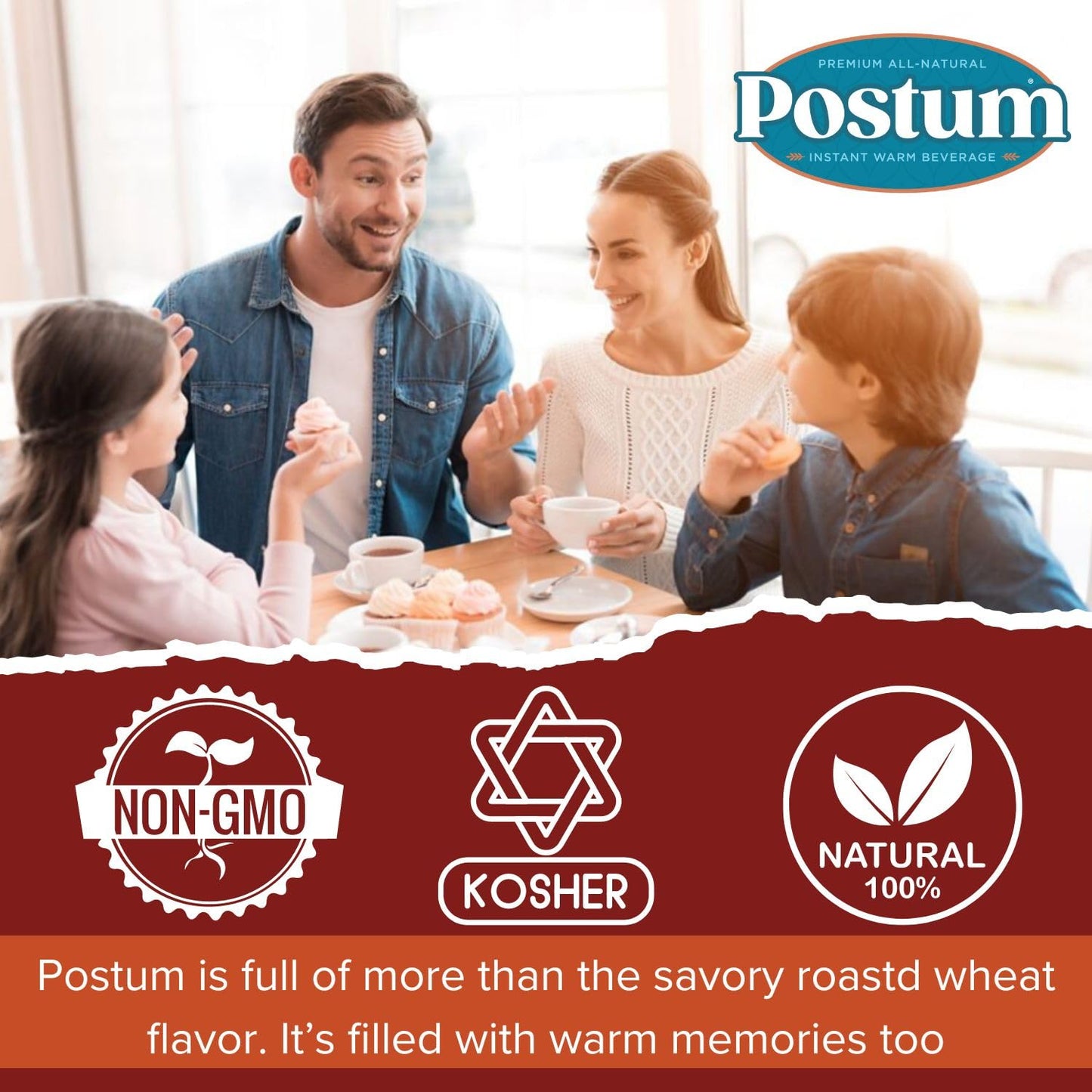 Postum Coffee Substitute, Caffeine Free, Natural & Non-GMO, 8oz