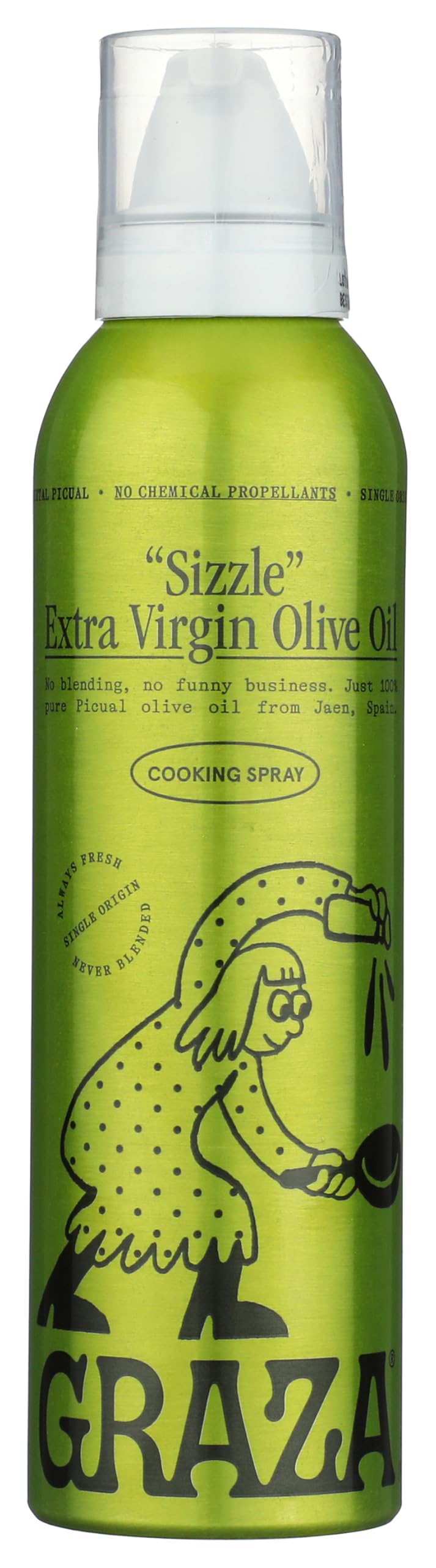 Graza Sizzle Extra Virgin Olive Oil Spray - High Polyphenol, 5 Fl Oz, Single Origin from Spain