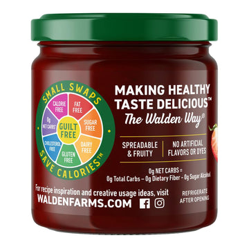 Walden Farms Strawberry Fruit Spread 12 oz Jar - Naturally Flavored - 0g Net Carbs - Kosher Certified - Great on Muffins - Panca