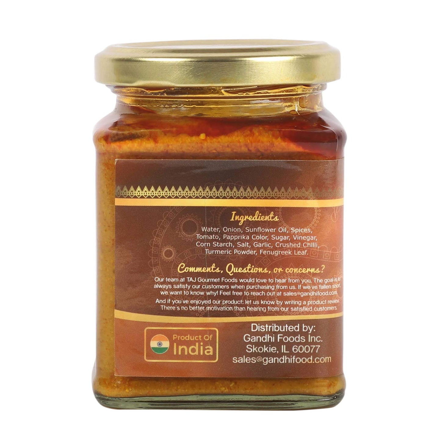 TAJ Vindaloo Curry Paste - Authentic Indian Flavor, 300g (10.5oz)