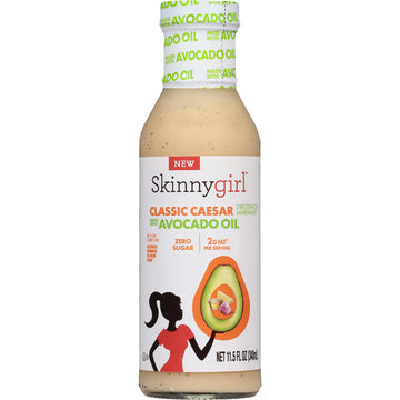 Skinnygirl Sugar Free Gluten Free Avocado Oil Salad Dressing, Creamy Caesar, 11.5 Ounce