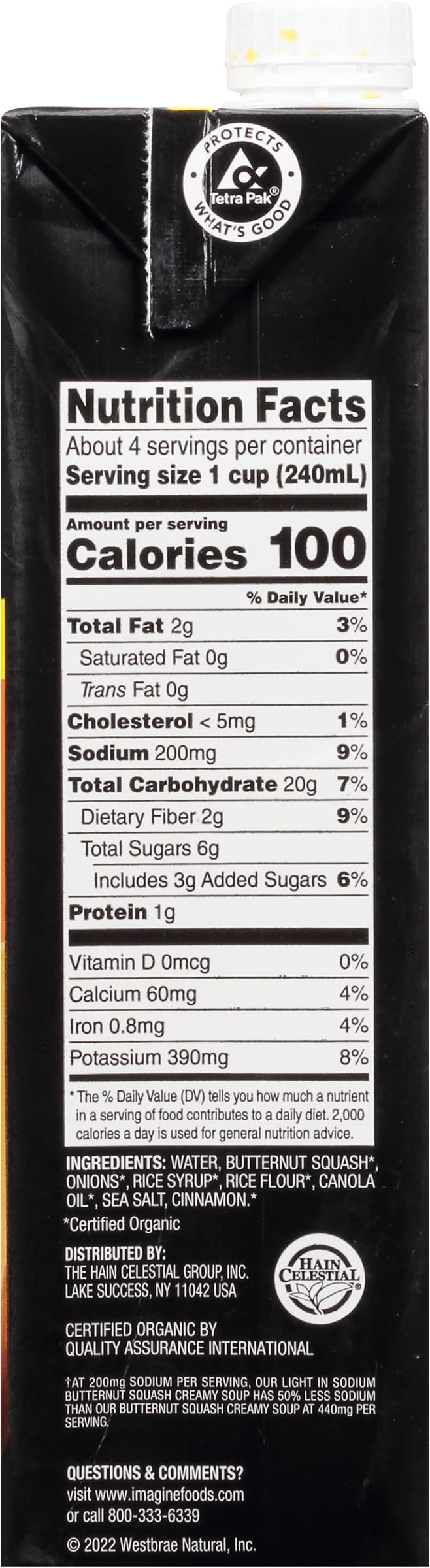 Imagine Organic Light In Sodium Butternut Squash Creamy Soup 32 Fl. Oz (Pack Of 6)