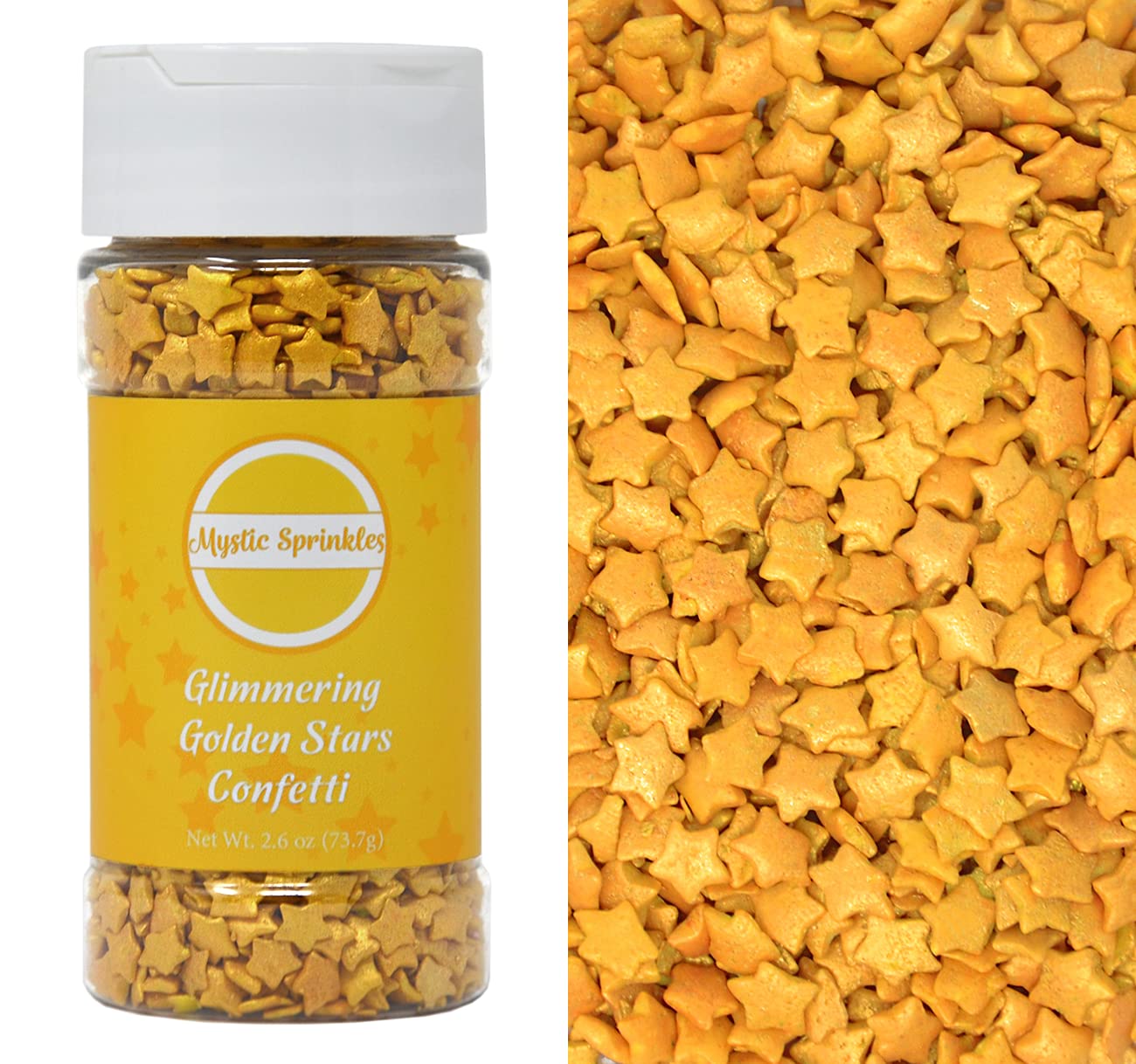 Mystic Sprinkles Confetti Sprinkle Mixes (Glimmering Golden Stars Confetti 2.6Oz)