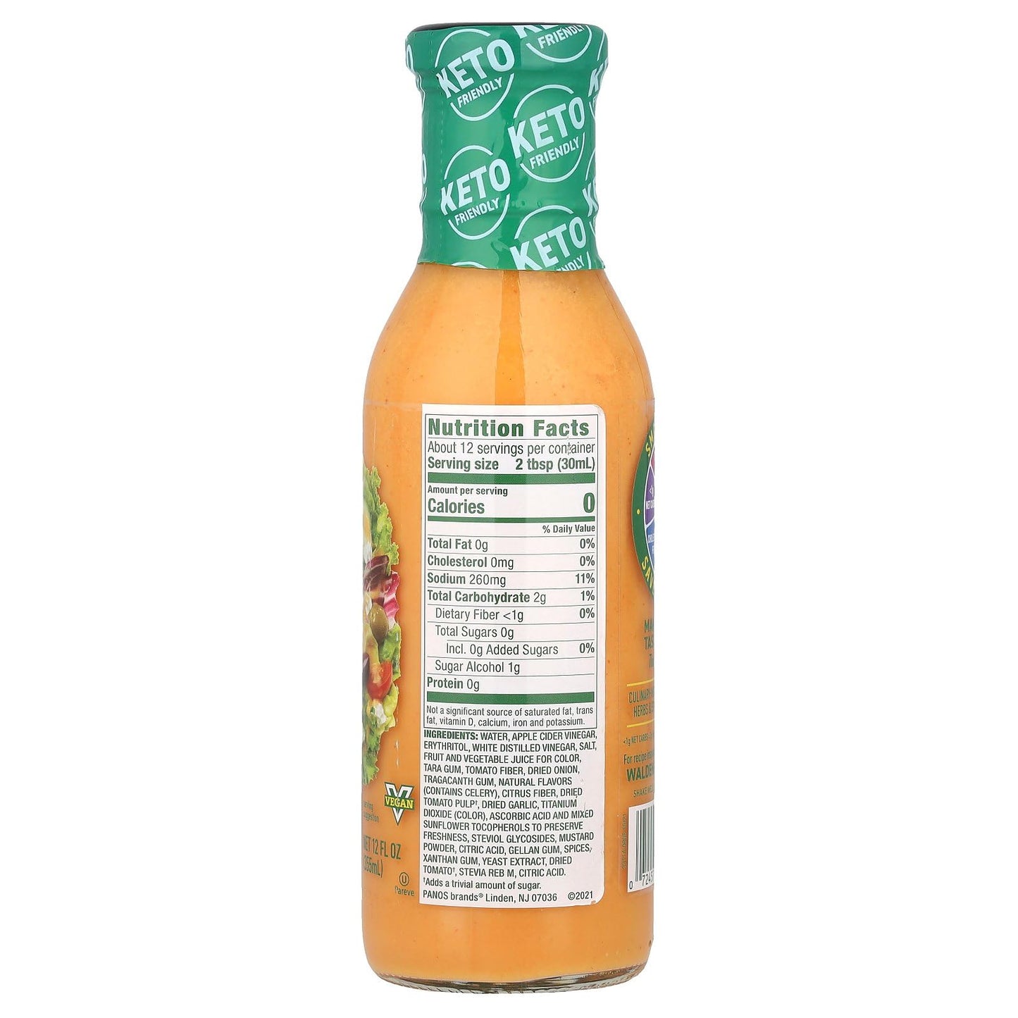 Walden Farms French Dressing - Calorie-Free, Gluten-Free, Low Carb, Keto-Friendly, Sugar-Free, Sweet & Tangy French Flavor, (12