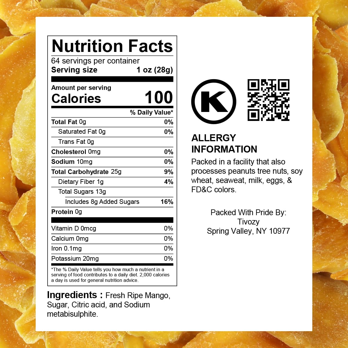 Dried Mango Slices - 4 Pound Bulk Pack, Soft & Juicy Sweet Dried Mango Healthy Snack, Delicious Texture, Chewy Ripened Mangos Dr