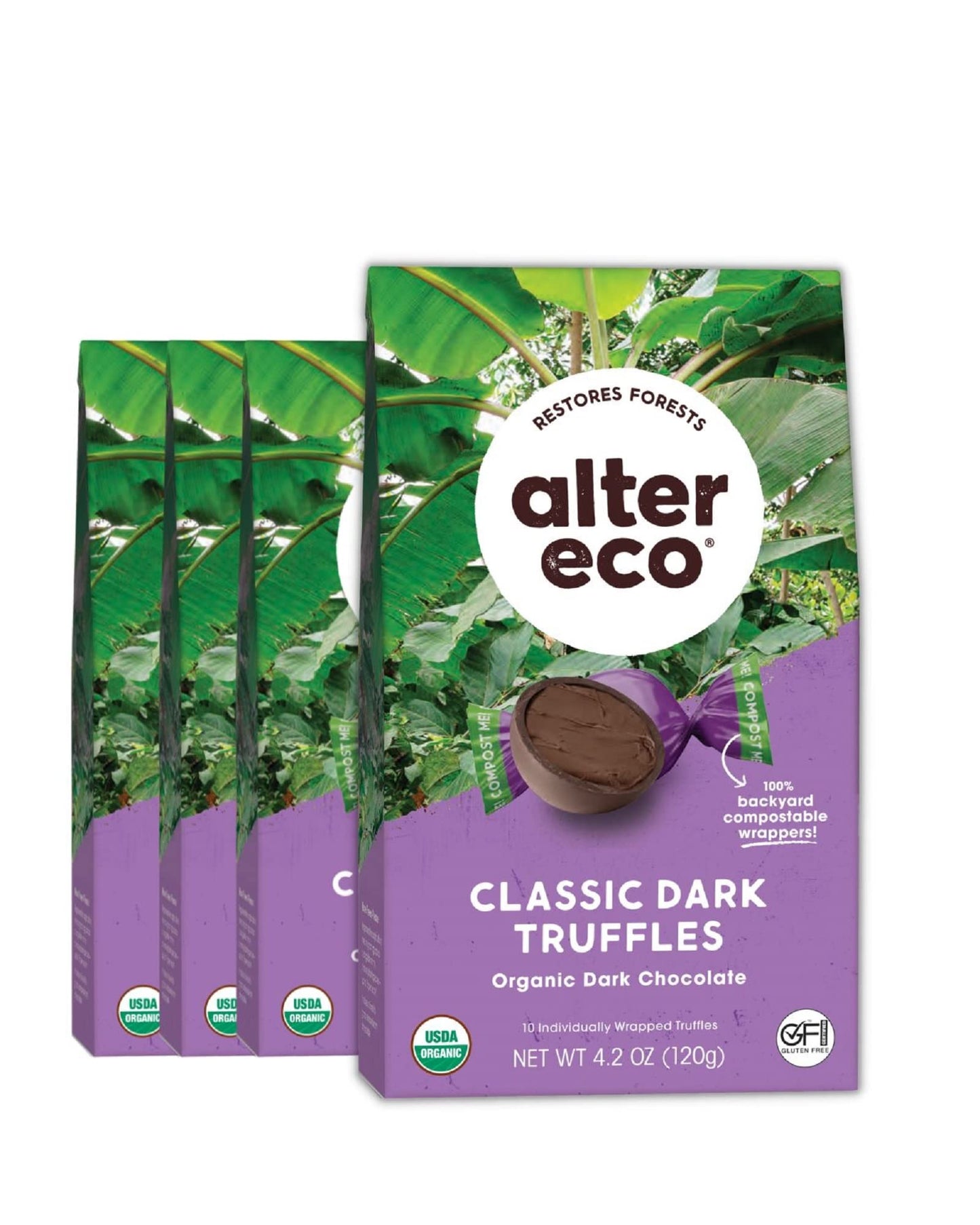 Alter Eco |Classic Dark Chocolate Truffles | Pure Dark Cocoa, Fair Trade, Organic, Non-GMO, Gluten Free | 40 Truffles