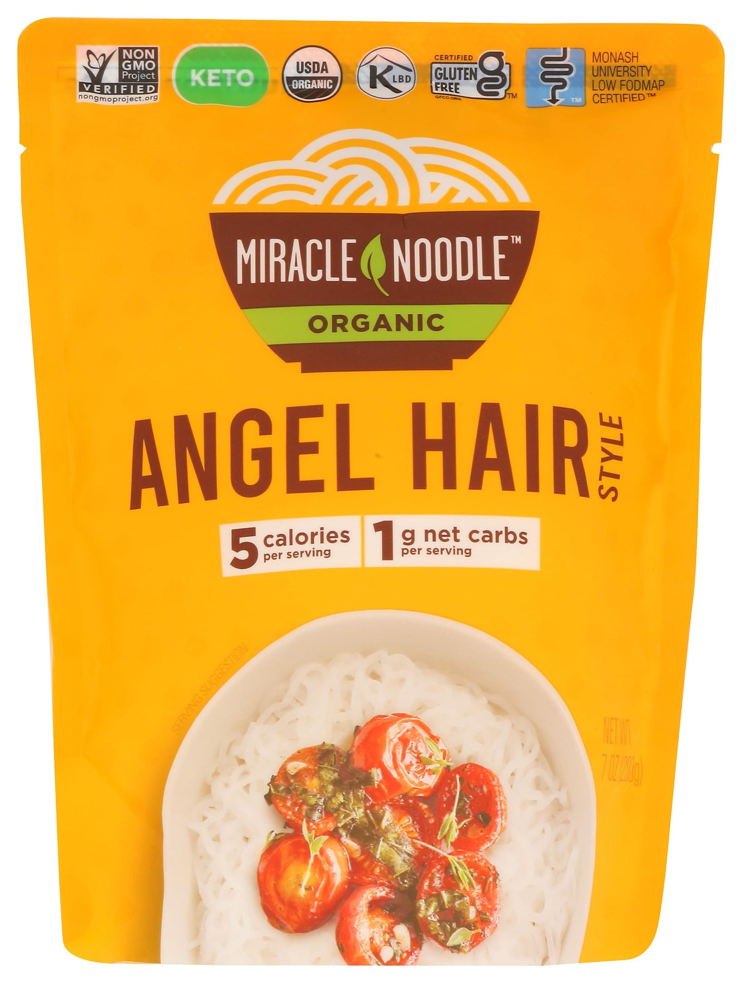 Miracle Noodle Organic Plant Based Angel Hair Noodles, 7 Oz
