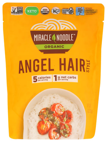 Miracle Noodle Organic Plant Based Angel Hair Noodles, 7 Oz