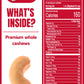 Fisher Snack Premium Whole Cashews, 24 Ounces, Roasted With Sea Salt, No Artificial Colors Or Flavors, 100% Recyclable