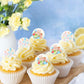 Keaziu 40 Pack Edible Cupcake Toppers - Easter Bunny Party Decorations - Rabbit Ears - Color: Easter 2