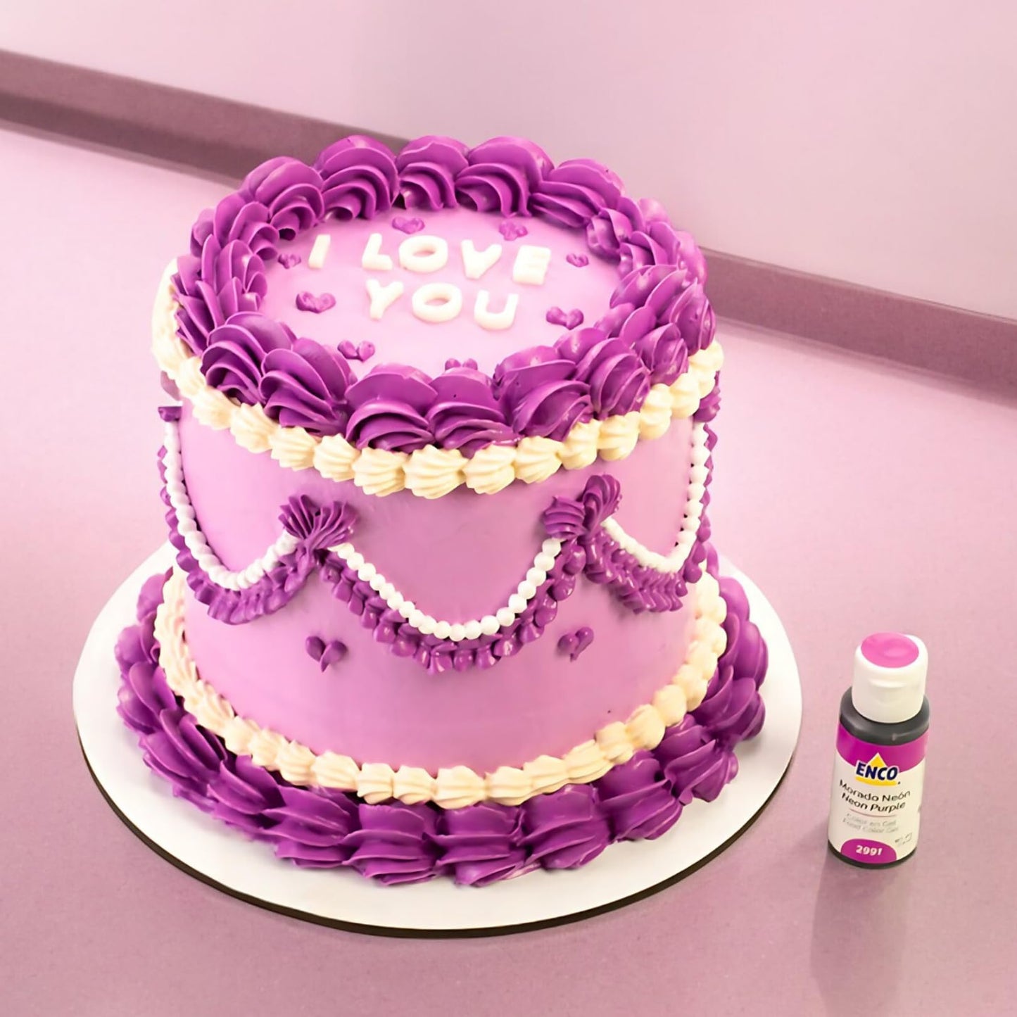 Enco Food Coloring Gel Neon Purple 8.8 Oz (250G) Concentrated, Vegan