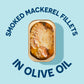 Wild  t Smoked Mackerel Fillets in Extra Virgin Olive Oil, 3.9 oz, Pack of 12, Non-GMO, Sustainably Wild-Caught, Keto and Paleo