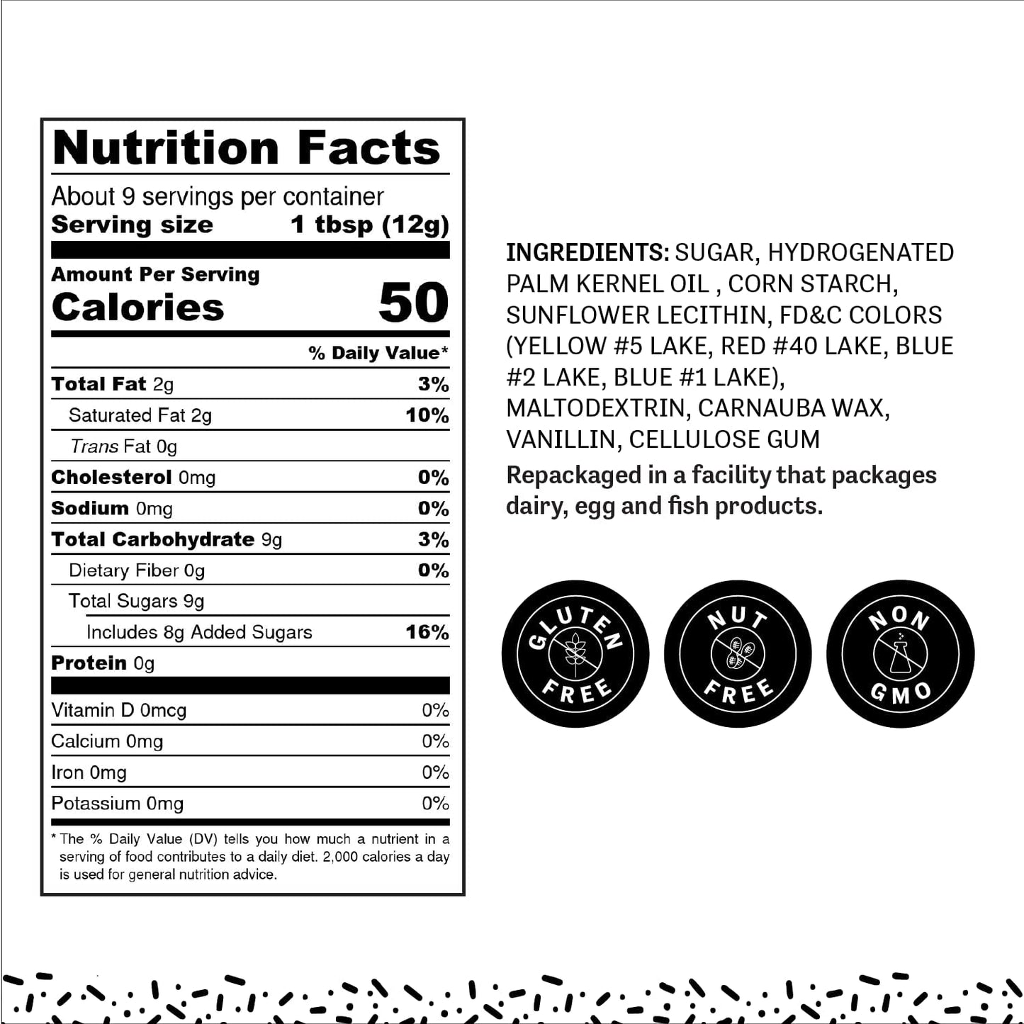 Judees Black Sprinkles - 4 oz Gluten-Free Baking and Topping Sprinkles