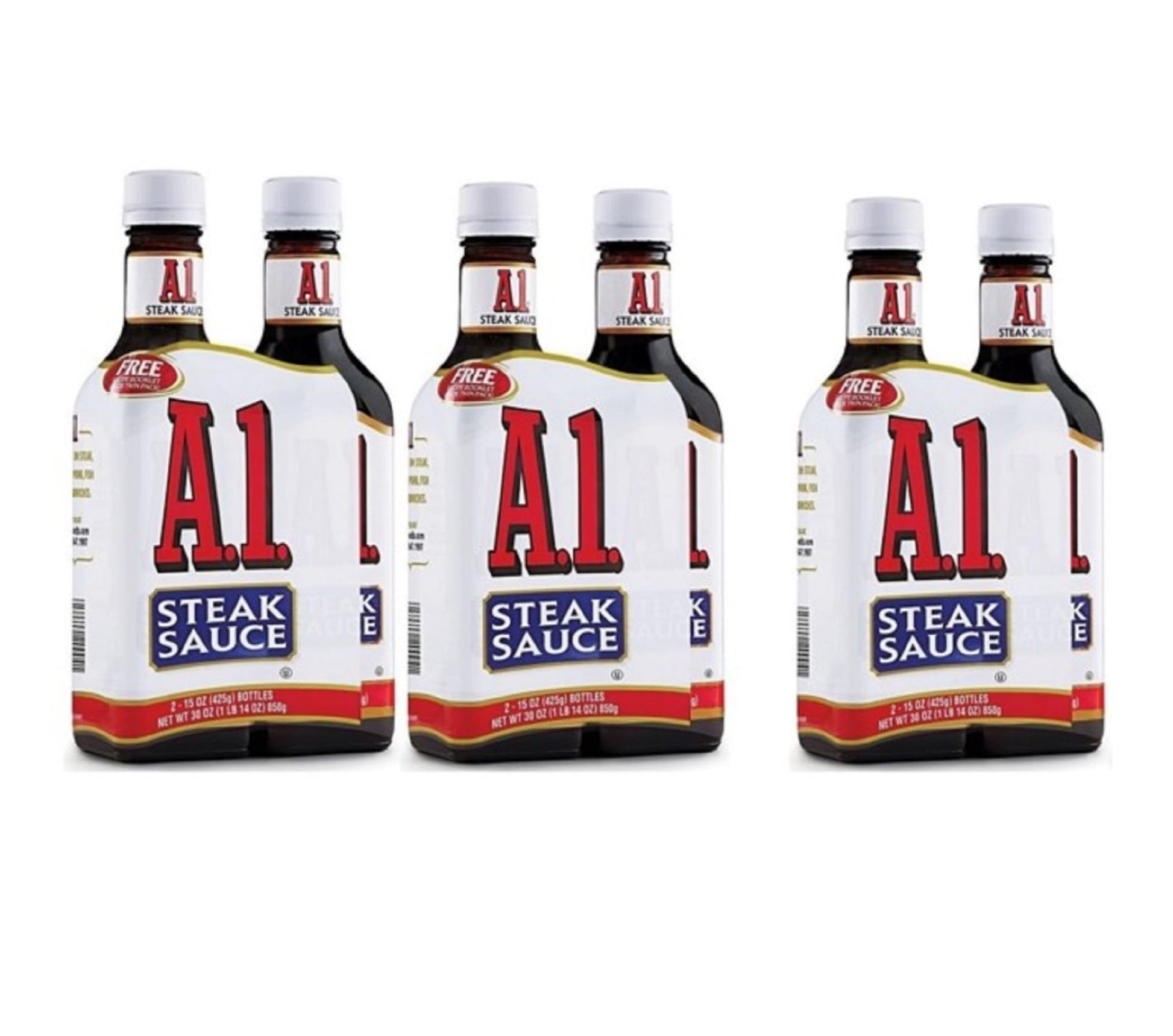 A-1 Steak Sauce, Original, 2 packs of 15 oz glass bottles (Pack of 3)