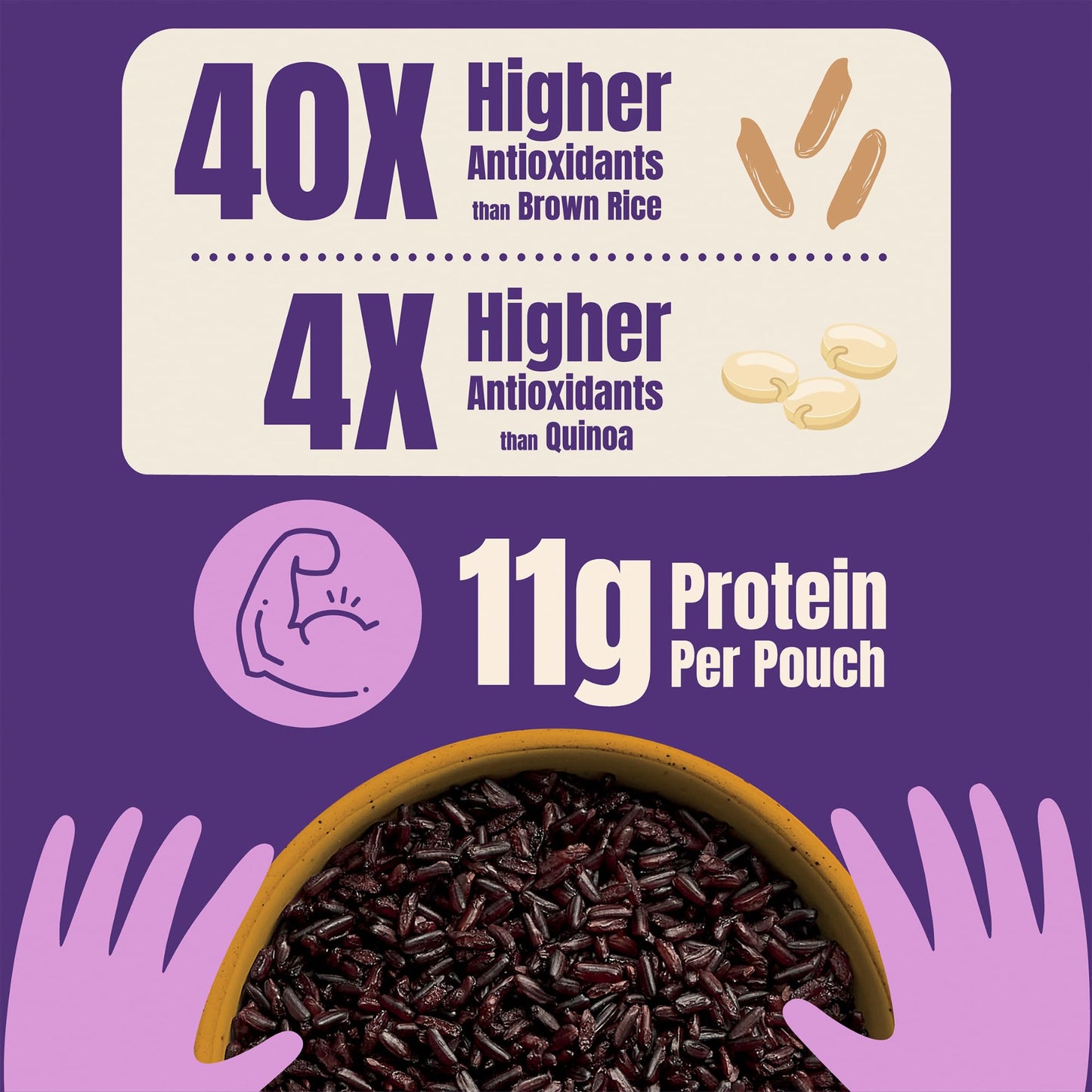 Jasberry Organic Rice - Superfood Rice, Non-GMO, Gluten-Free, Vegan, 7oz, 6-Pack