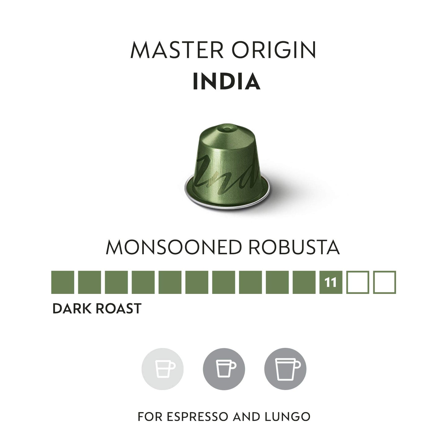 Nespresso compact pieces OriginalLine Dark Roast Coffee Pods, 50 Count, Black/Green