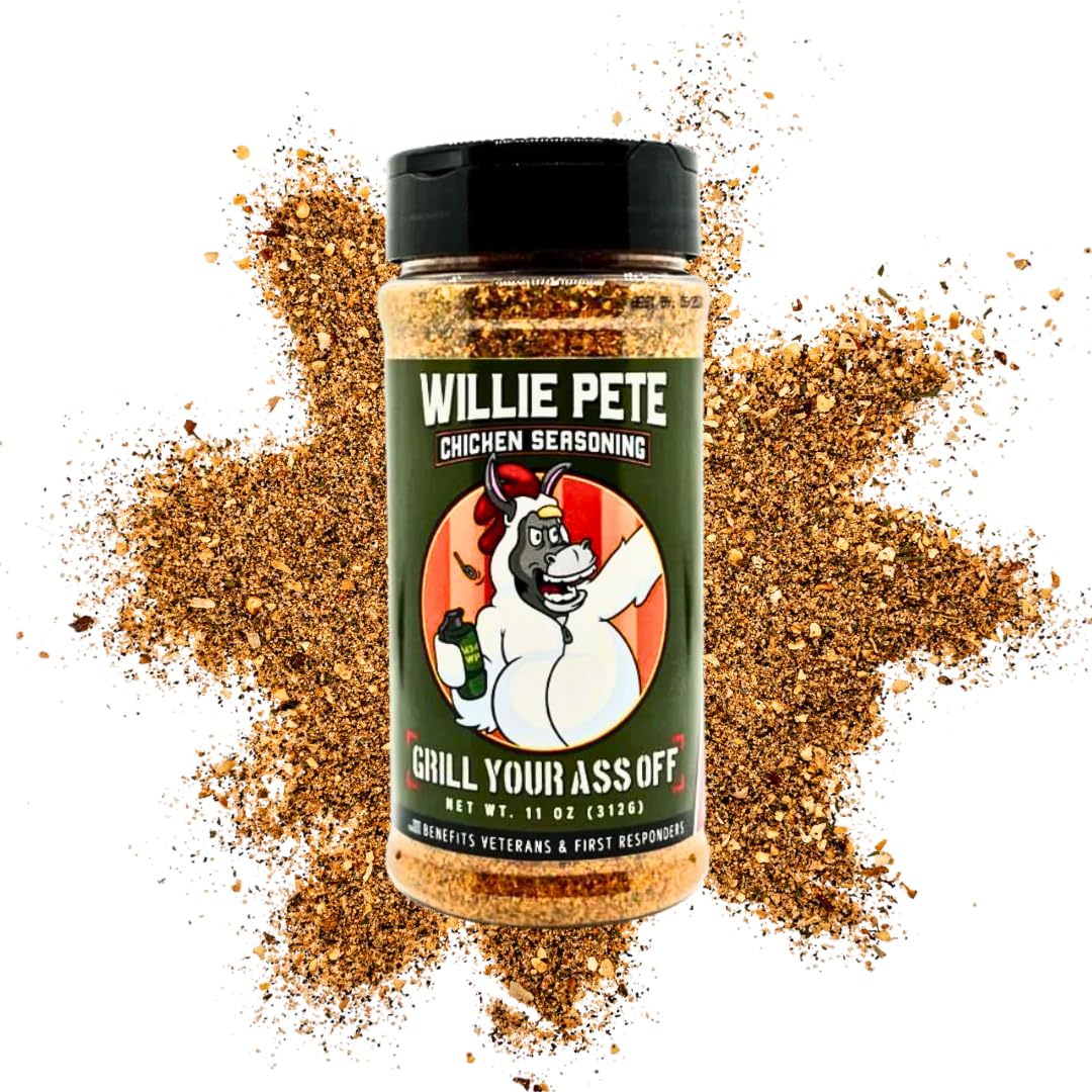 Gyao Willie Pete Chicken Seasoning - 11Oz Southern Garlic Pepper Blend Bbq Seasoning For Chicken  Beef & More - Msg & Gluten Free - Usa Made & Veteran Owned