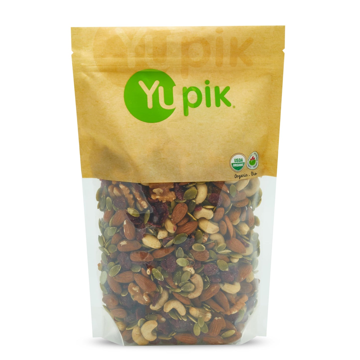 Yupik Organic Protein Boost Trail Mix, 2.2lb, An organic mix of cashews, almonds, pumpkin seeds, walnut, cranberries (Pack of 6)