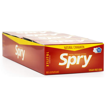 Spry Fresh Natural Xylitol Chewing Gum Dental Defense System Aspartame-Free Sugar Free Gum (Cinnamon, 10 Count Blister Cards - Pack Of 20)