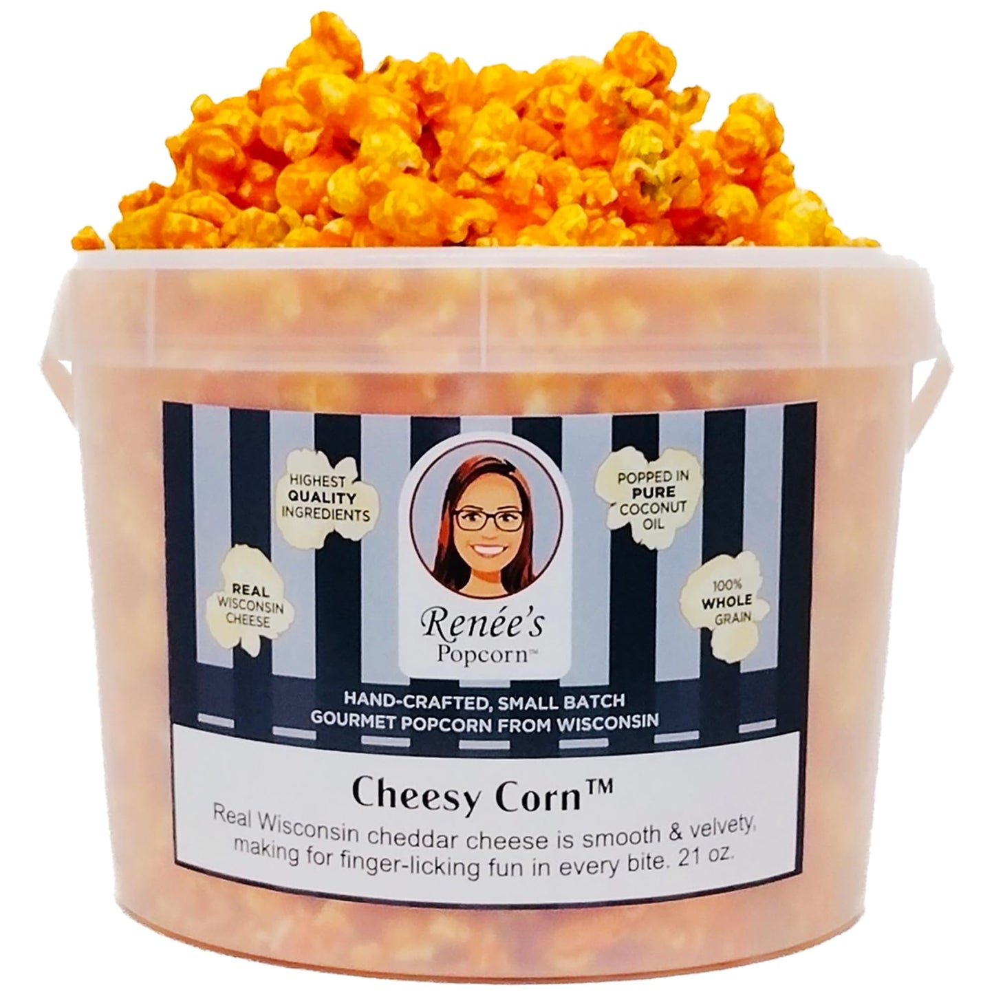 Ren  Es Cheesy Corn Gourmet Popcorn - Real Wisconsin Cheddar Cheese Is Smooth And Velvety- Delicious Cheesiest Fresh Popped, Han