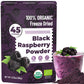 6.35OZ Organic Freeze Dried Black Raspberry Powder - 100% Raspberries Blackberry Powder for Smoothies, Baking, Made From Whole B