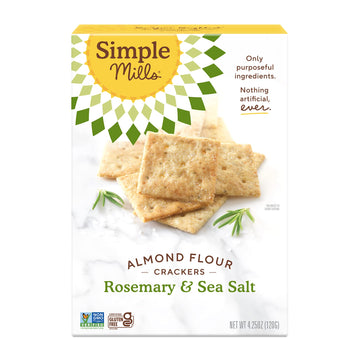 Simple Mills Almond Flour Crackers, Rosemary & Sea Salt - Gluten Free, Vegan, Healthy Snacks, 4.25 Ounce (Pack Of 1)