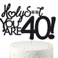 40 Birthday Cake Toppers-Black Glitter, Funny 40Th Cake Topper For Men,40 Cake Topper For Women, 40Th Birthday Decorations,40Th