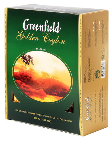 Greenfield Golden Ceylon Сlassic Collection Black Tea Finely Selected Speciality Tea 100 Double Chamber Teabags With Tags In Foil Sachets