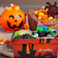 Sarahs Candy Factory Halloween Tower Box With Ribbon – 6 Tier Gift Box With Candy Corn, Autumn Mix, Indian Candy Corn, Jelly Pumpkins And 20 Fun Toys, Individually Wrapped Treat Packs
