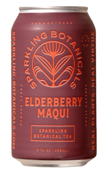 Rishi Tea Elderberry Maqui Sparkling Botanicals Sparkling Water - Organic  Unsweetened  Zero Added Sugar  Energy Blend Free  Craft-Brewed From Real Plants - 12 Oz (Pack Of 12)