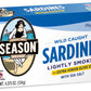 SEASON Sardines in Extra Virgin Olive Oil, Wild Caught, 52.44 Oz, 12-Pack, Lightly Smoked, High in Omega 3s, Kosher, Model SE