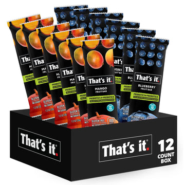 That'S It. Probiotic Fruit Bar Variety Pack, Mango & Blueberry Flavors, Just Real Fruit + Probiotics, 100 Calories Per Bar, All 