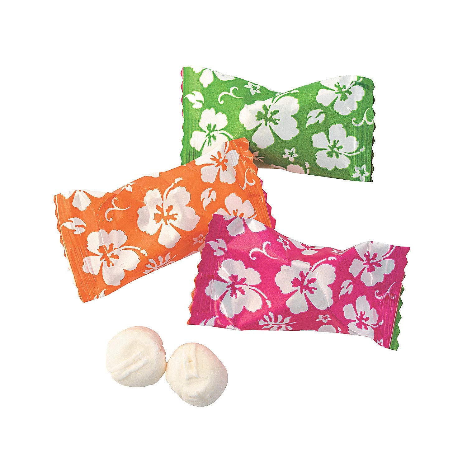 Tiki Party Hibiscus Buttermints (108 Individually Wrapped Mints) Luau And Tropical Party Candy And Favors