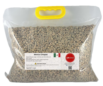 Roastika - Premium Green Coffee Bean - Unroasted Coffee Bean - 5lb Single Origin - Mexico Chiapas HG EP