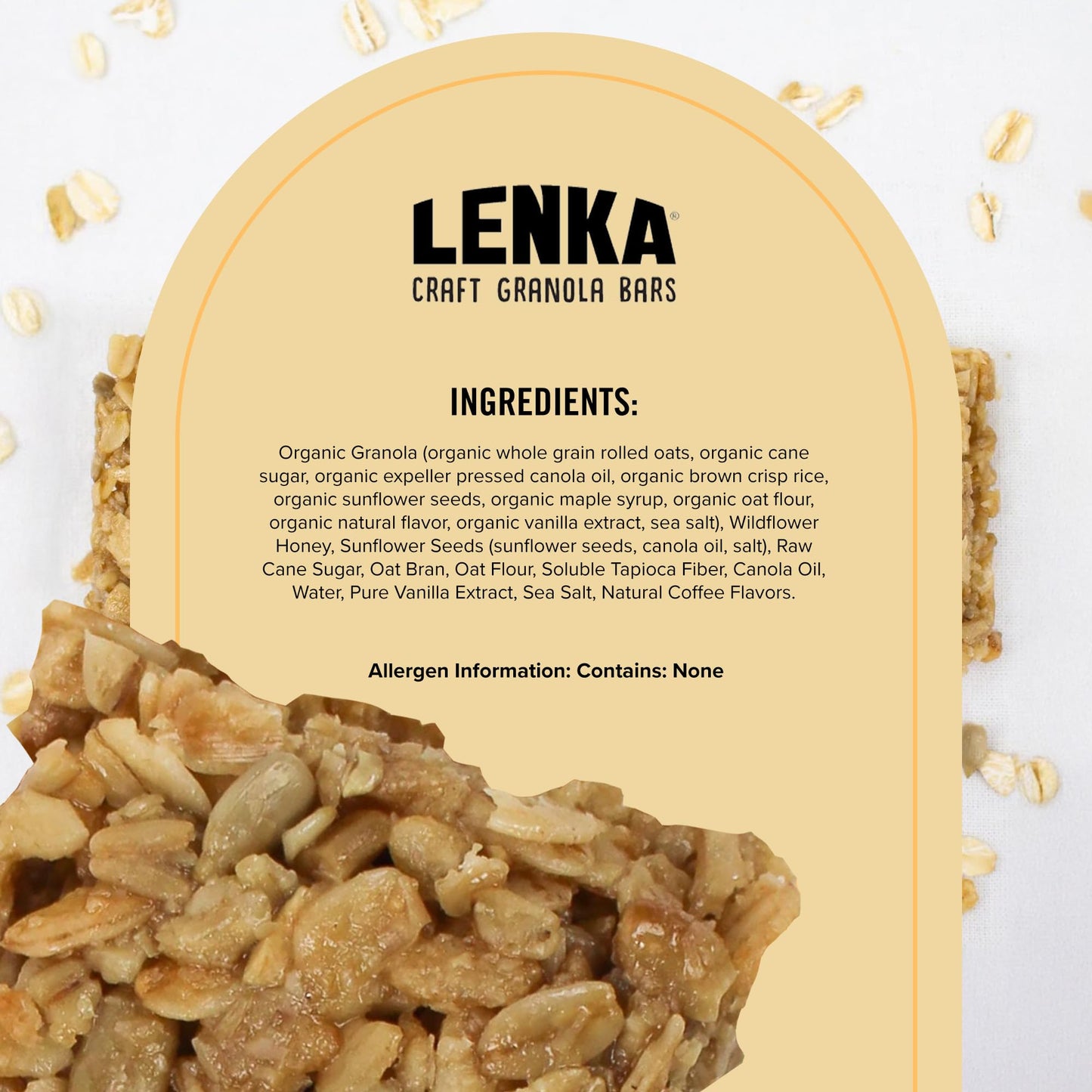 Lenka Handmade Craft Granola Bars - Vanilla Espresso Gluten Free High Fiber - Nutritious & Delicious Snack Bar - 12 Pack
