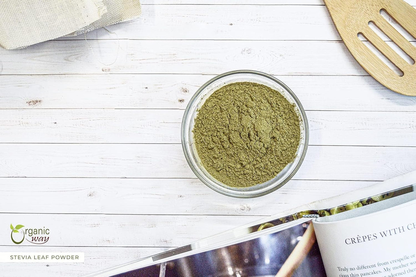 Organic Way Stevia Leaf Powder (Stevia Rebaudiana) - Kosher & USDA Certified | Vegan, Non-GMO & Gluten Free | Natural Sweetener