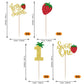 YCTHUNFISH Cupcake Toppers 24 Pack Glitter First Birthday Strawberry Picks Gold Paper Decorations