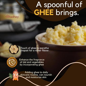 Shree Radhey A2 Bilona Gir Cow Ghee | 500 Ml X 2 | Traditional Bilona Method | Cultured | Premium | Immunity Booster | Pure | He