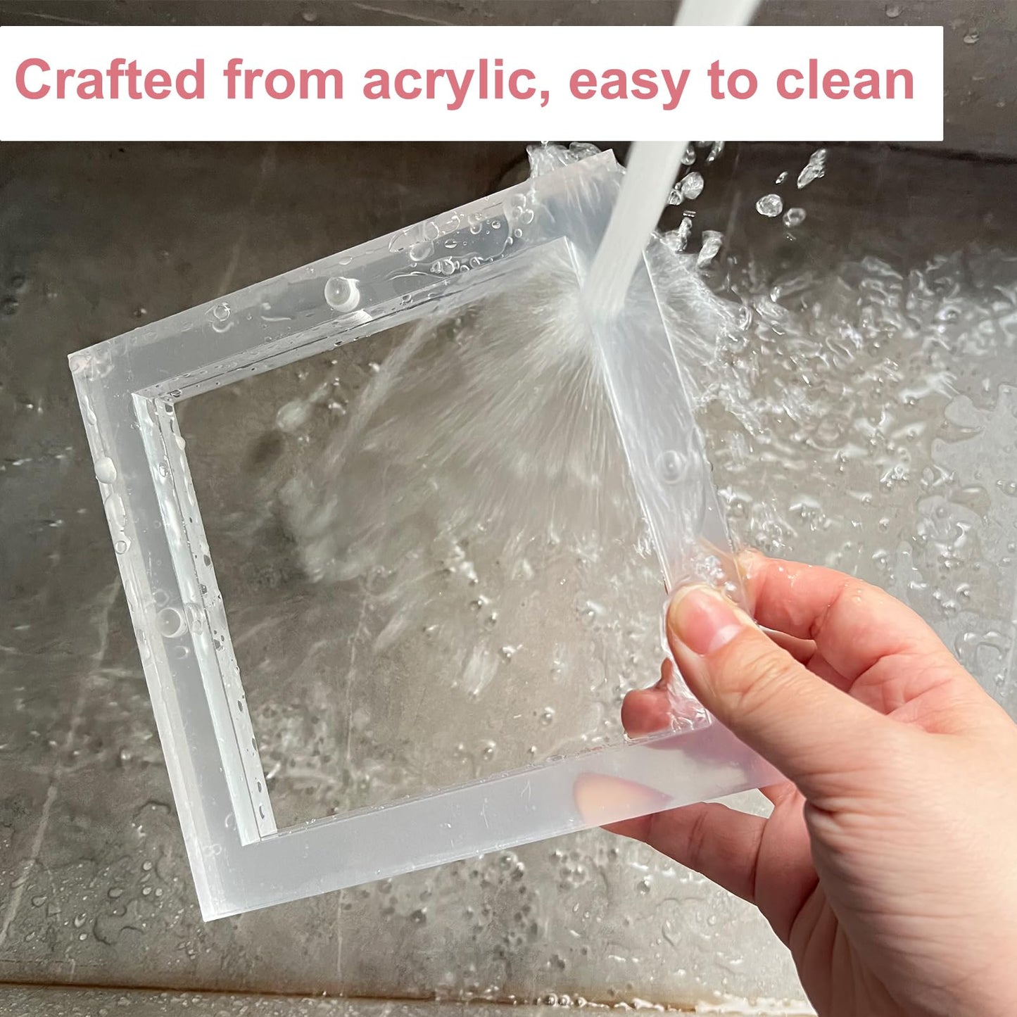 Acrylic Cookie Stencils Partner, 3.54''X3.54'' Magnetic Cookie Stencil Frame Stencil Holder For Royal Icing Fondant Airbrushing,