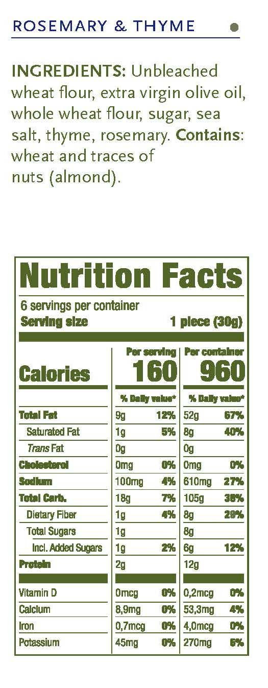 Ines Rosales Rosemary and Thyme Olive Savory Oil Tortas ( Pack of 2) (Tortas Aceite con Romero y Tomillo) 6.34 Oz (180 g) pack,